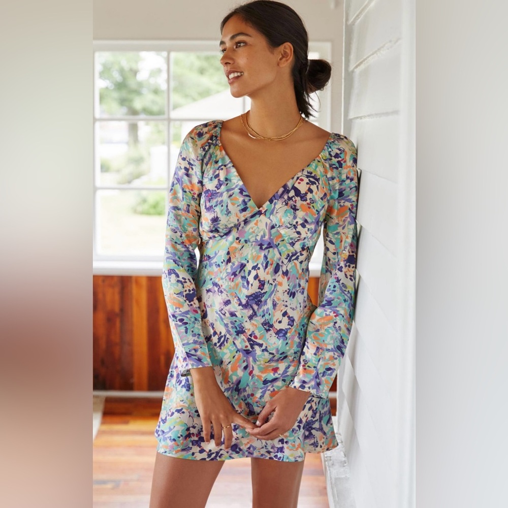 Anthropologie silk dress size L